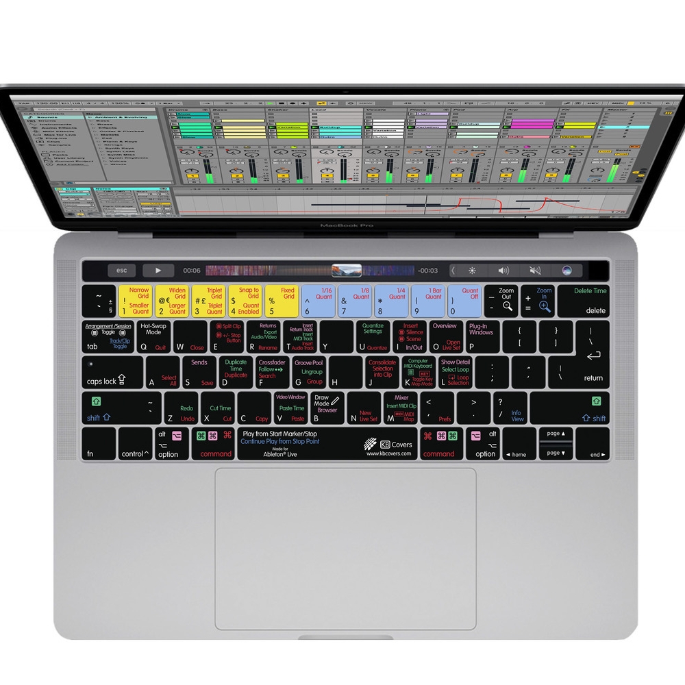   KB Cover Ableton Live Keyboard Cover MacBook Pro (Late 2016+) w Touch Bar